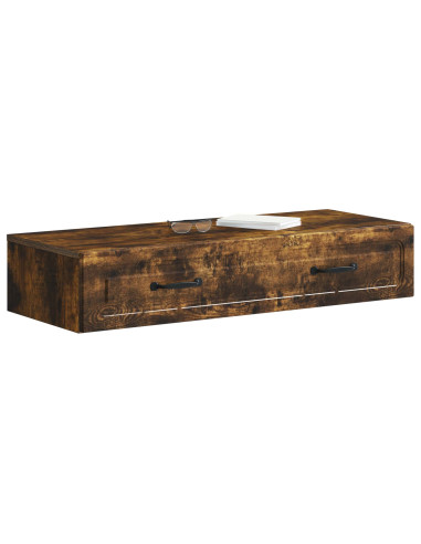 Tavolino da Parete Laterale Rovere Fumo 87,5 x 34,5 x 17 cm