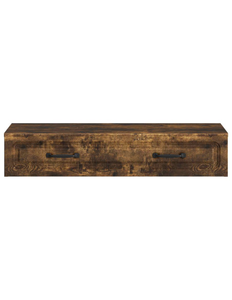 Tavolino da Parete Laterale Rovere Fumo 87,5 x 34,5 x 17 cm