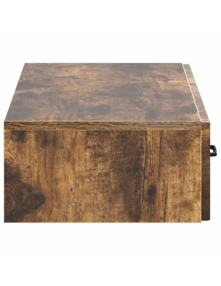 Tavolino da Parete Laterale Rovere Fumo 87,5 x 34,5 x 17 cm