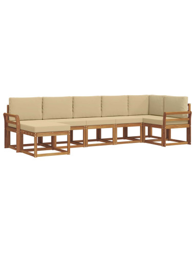 Set di divani con cuscino 7 pcs Naturale e Beige