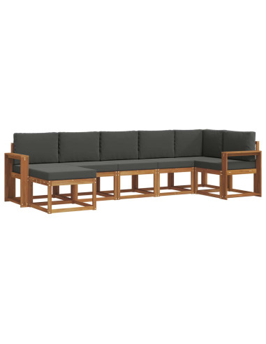 Set di divani con cuscino 7 pcs Naturale e Antracite