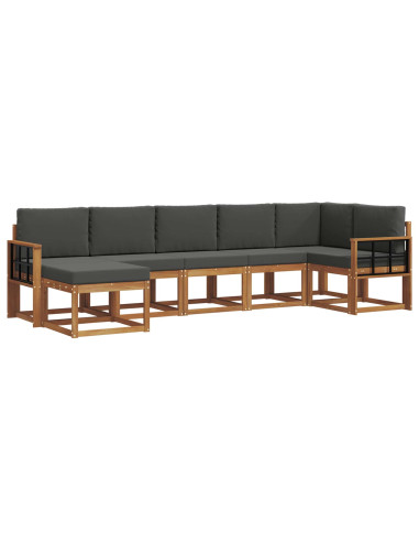 Set di divani con cuscino 7 pcs Naturale e Antracite