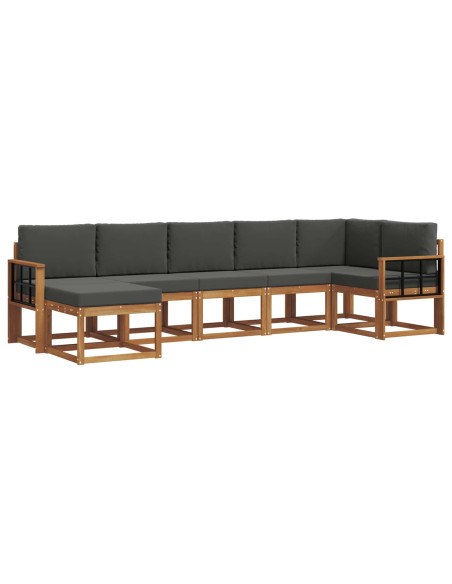 Set di divani con cuscino 7 pcs Naturale e Antracite