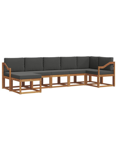 Set di divani con cuscino 7 pcs Naturale e Antracite