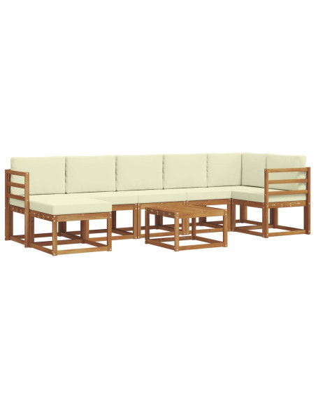 Set di divani con cuscino 8 pcs Naturale e Crema