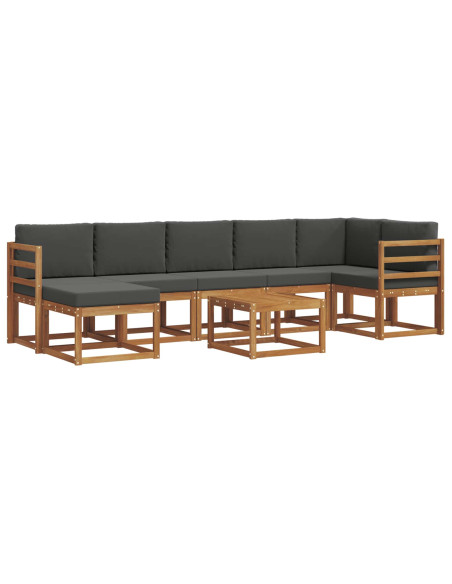 Set di divani con cuscino 8 pcs Naturale e Antracite