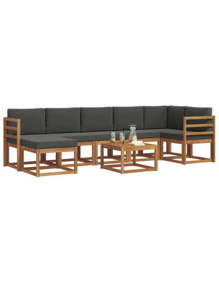 Set di divani con cuscino 8 pcs Naturale e Antracite