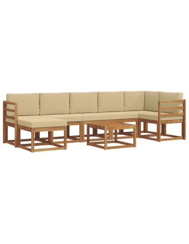 Set di divani con cuscino 8 pcs Naturale e Beige