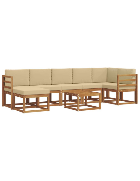 Set di divani con cuscino 8 pcs Naturale e Beige
