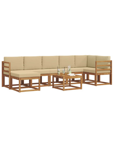 Set di divani con cuscino 8 pcs Naturale e Beige