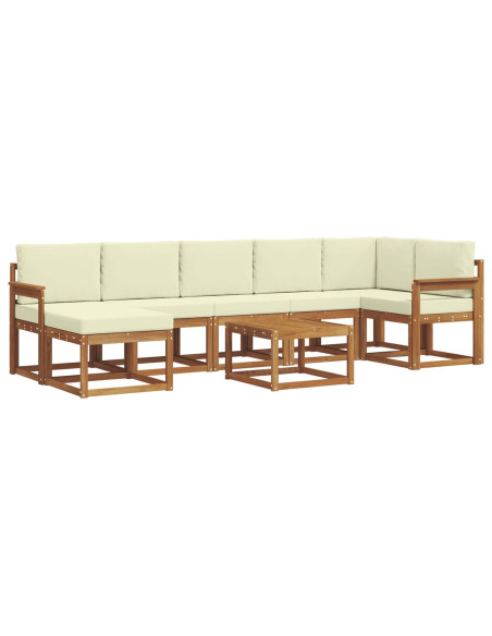 Set di divani con cuscino 8 pcs Naturale e Crema