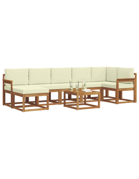 Set di divani con cuscino 8 pcs Naturale e Crema