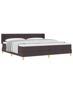 Letto a molle Marrone Scuro 200 x 200 cm Poliestere 2