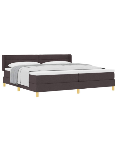 Letto a molle Marrone Scuro 200 x 200 cm Poliestere