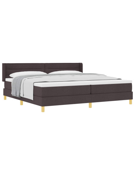 Letto a molle Marrone Scuro 200 x 200 cm Poliestere