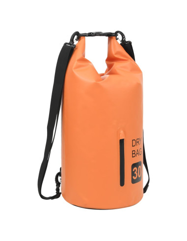 Borsa Impermeabile con Cerniera Arancione 30 L in PVC
