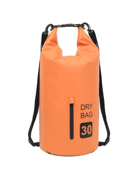 Borsa Impermeabile con Cerniera Arancione 30 L in PVC