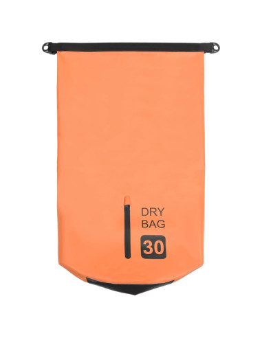 Borsa Impermeabile con Cerniera Arancione 30 L in PVC