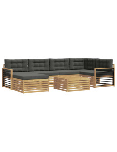 Set di divani da esterno con cuscino 7 pcs Bianco e Antracite 2