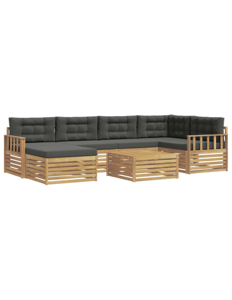 Set di divani da esterno con cuscino 7 pcs Bianco e Antracite