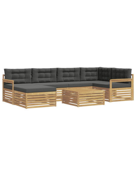 Set di divani da esterno con cuscino 7 pcs Bianco e Antracite