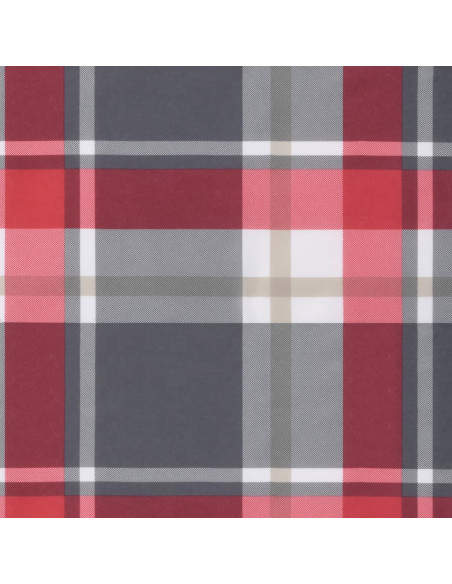 Cuscino Rotondo Rosso Motivo a Quadri Ø 60x11 cm Tessuto Oxford