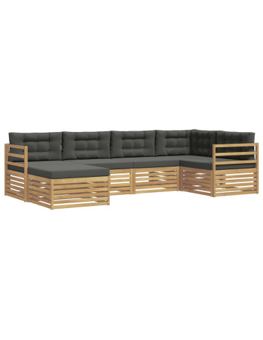 Set di divani da esterno 6 pcs Bianco e Antracite Poliestere