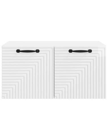 Mobile Porta TV da Muro Bianco Lucido 59,5 x 41 x 30 cm