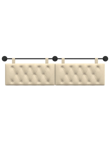 Testata appesa Montaggio a parete Crema 190 x 55 x 7 cm Tessuto