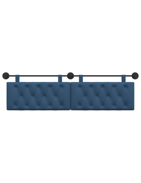 Testata appesa Montaggio a parete Blu 190 x 55 x 7 cm Tessuto