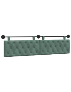 Testata appesa Verde Mare 210 x 55 x 7 cm Velluto 2