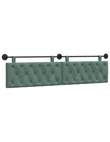Testata appesa Verde Mare 210 x 55 x 7 cm Velluto