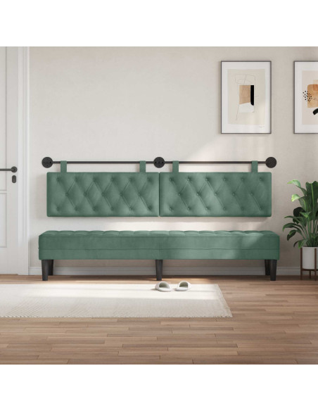 Testata appesa Verde Mare 210 x 55 x 7 cm Velluto