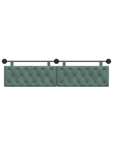 Testata appesa Verde Mare 210 x 55 x 7 cm Velluto
