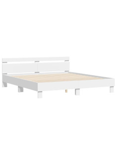Struttura del letto Bianco 193 x 203 cm Legno multistrato 2