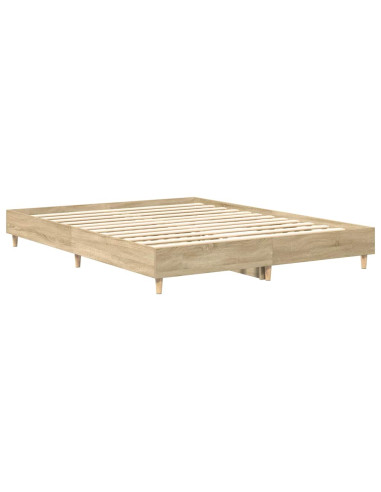 Struttura del letto 2 pcs Sonoma 152 x 203 cm Legno multistrato
