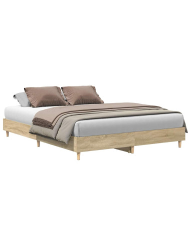 Struttura del letto 2 pcs Sonoma 152 x 203 cm Legno multistrato