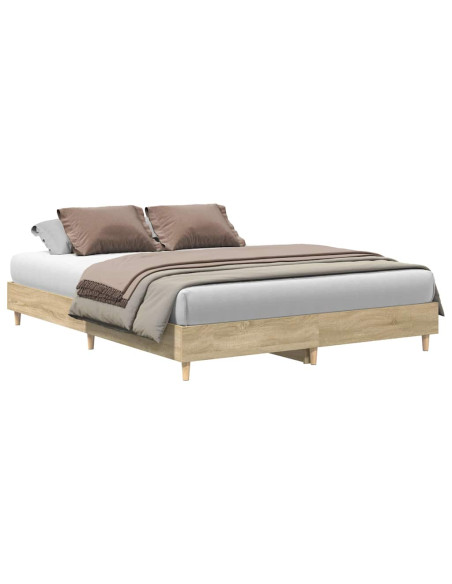 Struttura del letto 2 pcs Sonoma 152 x 203 cm Legno multistrato