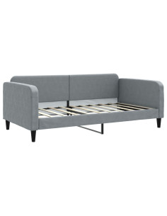 Letto da Giorno Grigio Chiaro 100x190 cm in Tessuto 2
