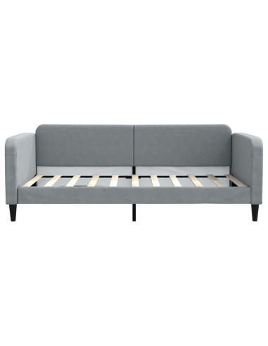 Letto da Giorno Grigio Chiaro 100x190 cm in Tessuto
