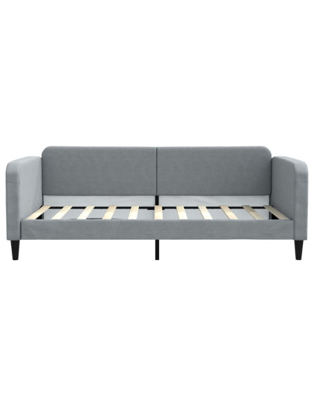 Letto da Giorno Grigio Chiaro 100x190 cm in Tessuto