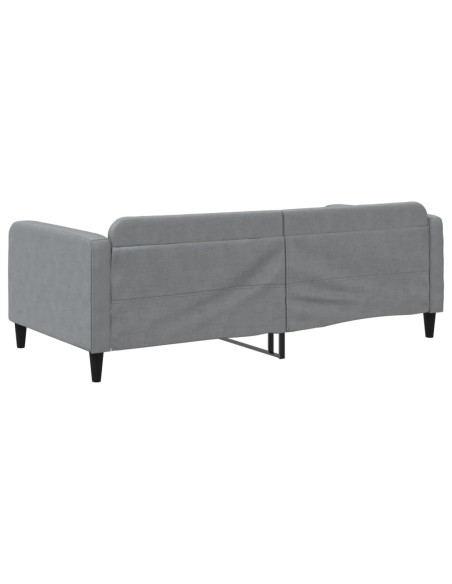 Letto da Giorno Grigio Chiaro 100x190 cm in Tessuto