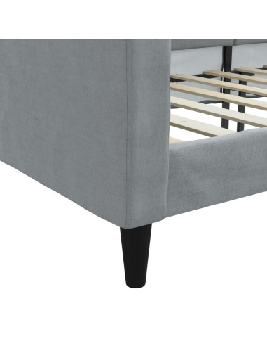 Letto da Giorno Grigio Chiaro 100x190 cm in Tessuto