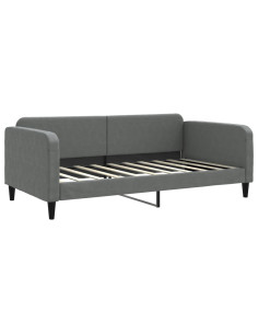 Letto da Giorno Grigio Scuro 100x190 cm in Tessuto 2