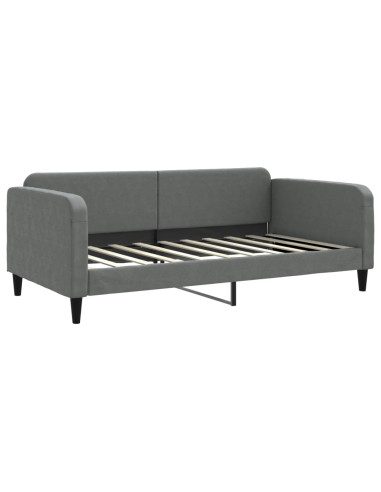 Letto da Giorno Grigio Scuro 100x190 cm in Tessuto