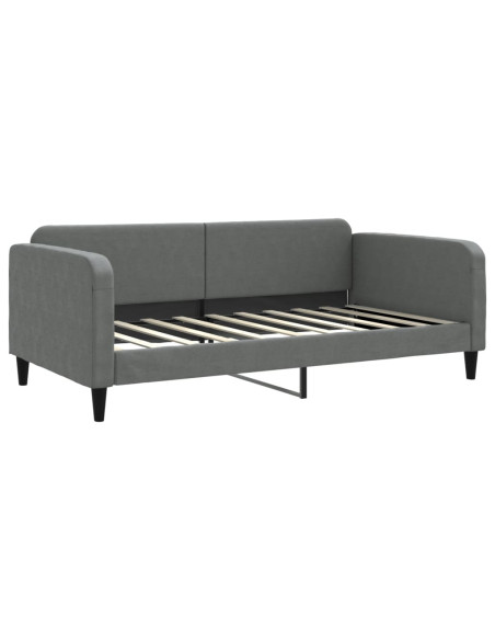 Letto da Giorno Grigio Scuro 100x190 cm in Tessuto