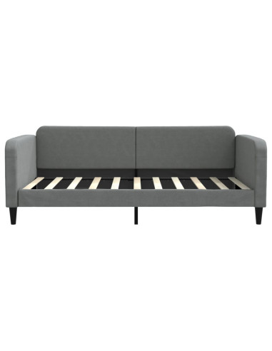 Letto da Giorno Grigio Scuro 100x190 cm in Tessuto
