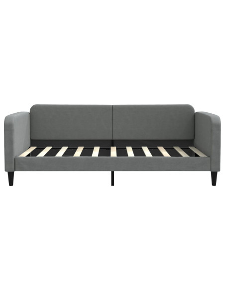 Letto da Giorno Grigio Scuro 100x190 cm in Tessuto