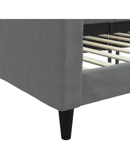 Letto da Giorno Grigio Scuro 100x190 cm in Tessuto