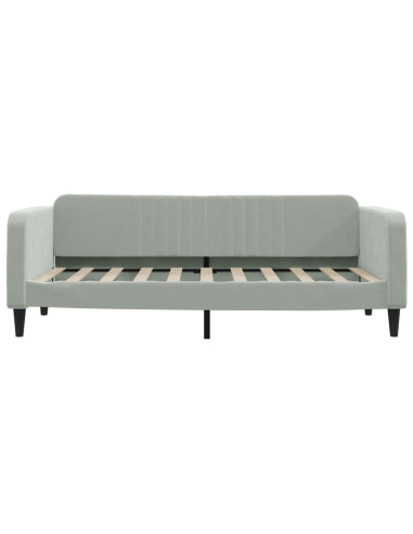 Letto da Giorno Grigio Chiaro 100x190 cm in Velluto